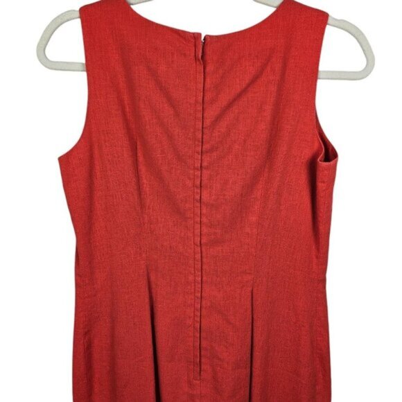 Maggy London Orange Embroidered Linen/Cotton Sleeveless Maxi Dress Vest Size 10 - Picture 10 of 15